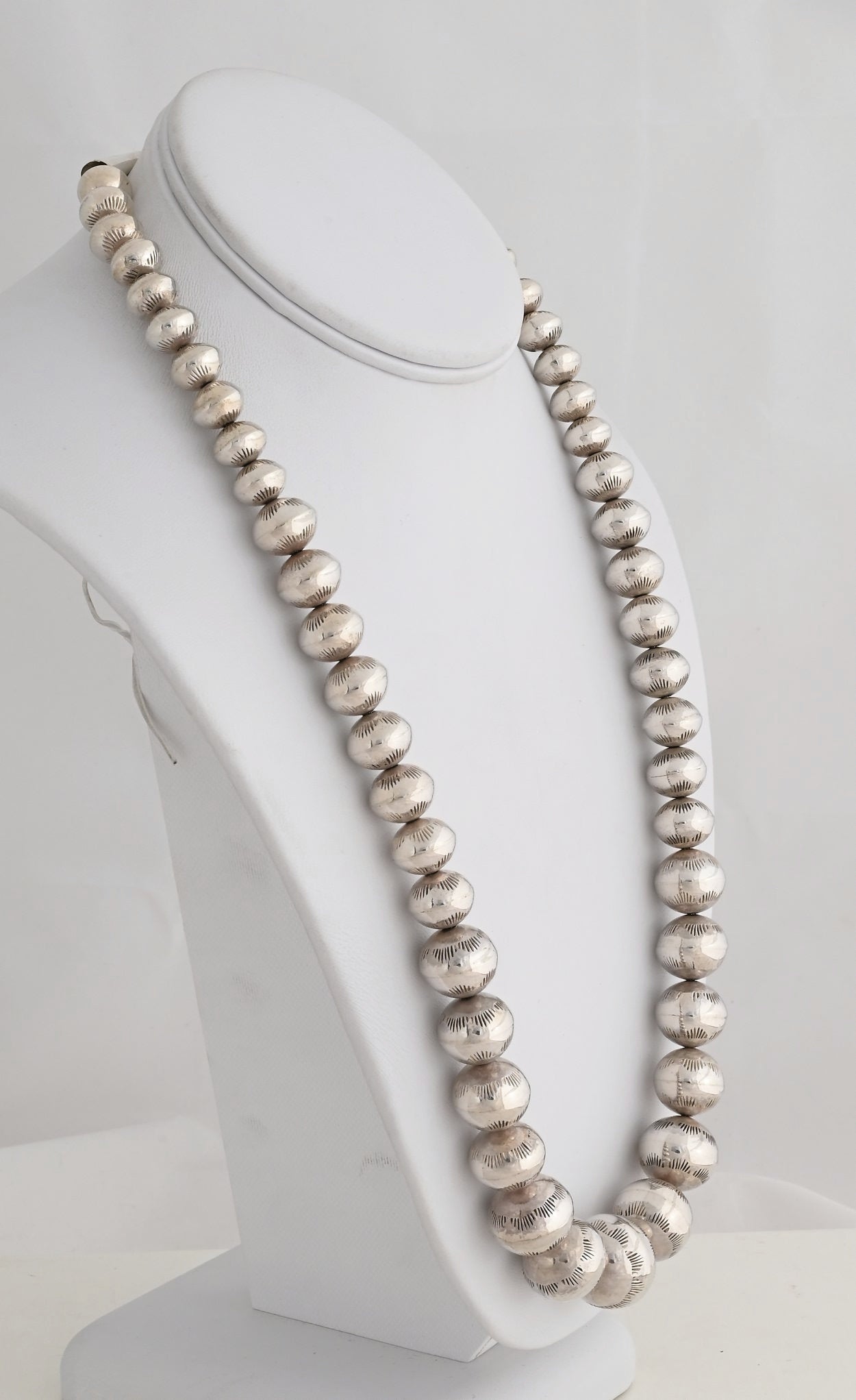 Necklace, 24" Graduated Navajo Pearls by Jeffrey Nelson