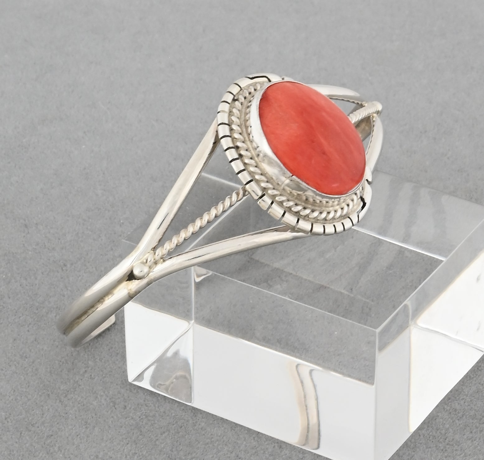 Cuff Bracelet with Spiny Oyster by Peggy Skeets