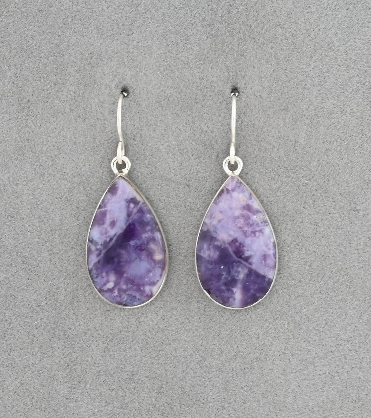 Earrings with Morado Opal by Elsie Armstrong