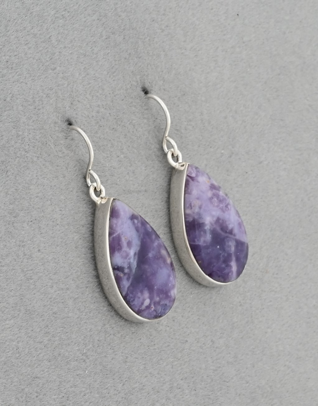 Earrings with Morado Opal by Elsie Armstrong