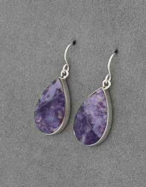 Earrings with Morado Opal by Elsie Armstrong