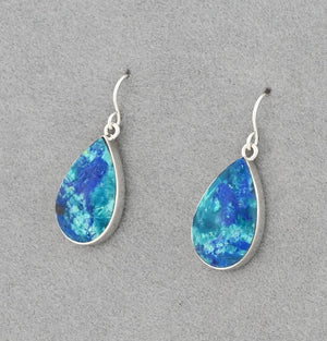 Earrings with Bluebird Azurite by Elsie Armstrong