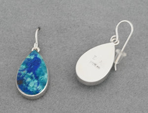 Earrings with Bluebird Azurite by Elsie Armstrong