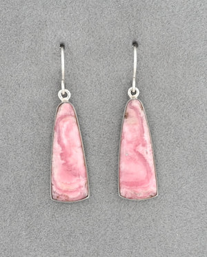 Earrings with Rhodocrosite by Sheryl Martinez