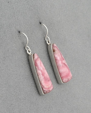 Earrings with Rhodocrosite by Sheryl Martinez