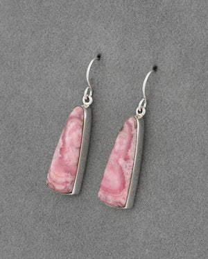 Earrings with Rhodocrosite by Sheryl Martinez