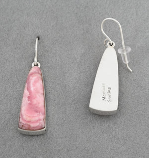 Earrings with Rhodocrosite by Sheryl Martinez