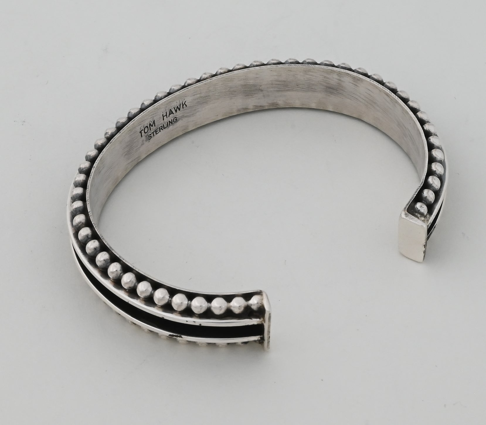 Bracelet, Sterling Silver Cuff Bracelet by Tom Hawk