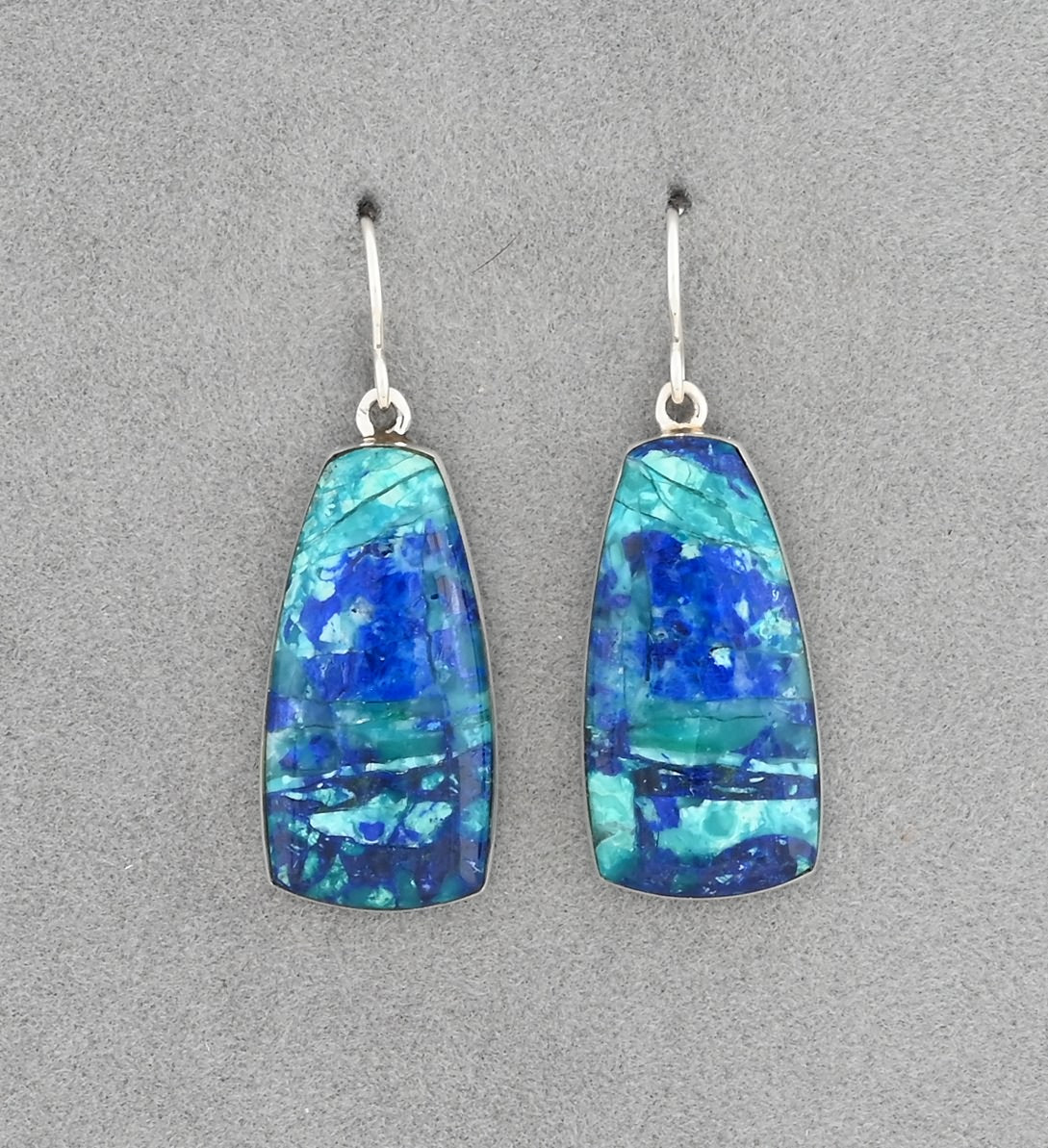 Earrings with Bluebird Azurite by Cathy Webster