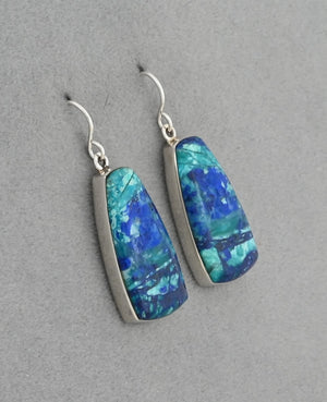 Earrings with Bluebird Azurite by Cathy Webster