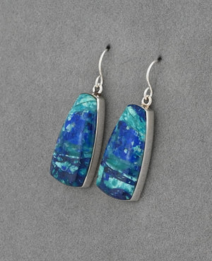 Earrings with Bluebird Azurite by Cathy Webster