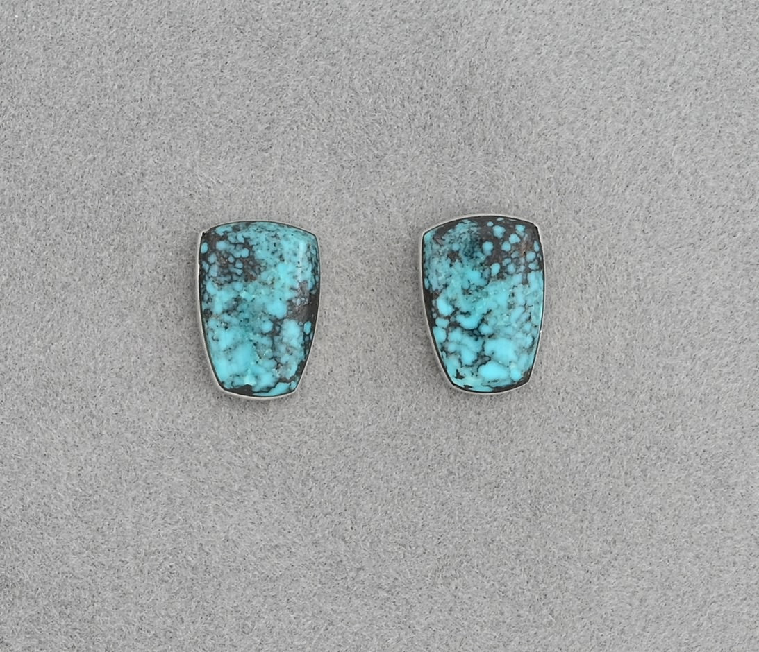 Earrings, Posts with Cloud Mountain Turquoise by Cathy Webster