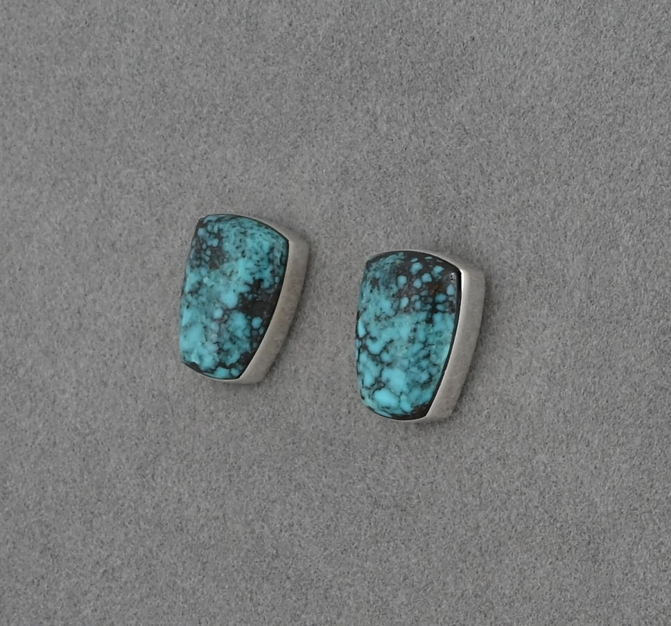 Earrings, Posts with Cloud Mountain Turquoise by Cathy Webster