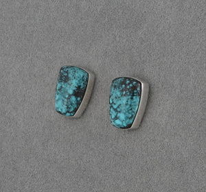 Earrings, Posts with Cloud Mountain Turquoise by Cathy Webster