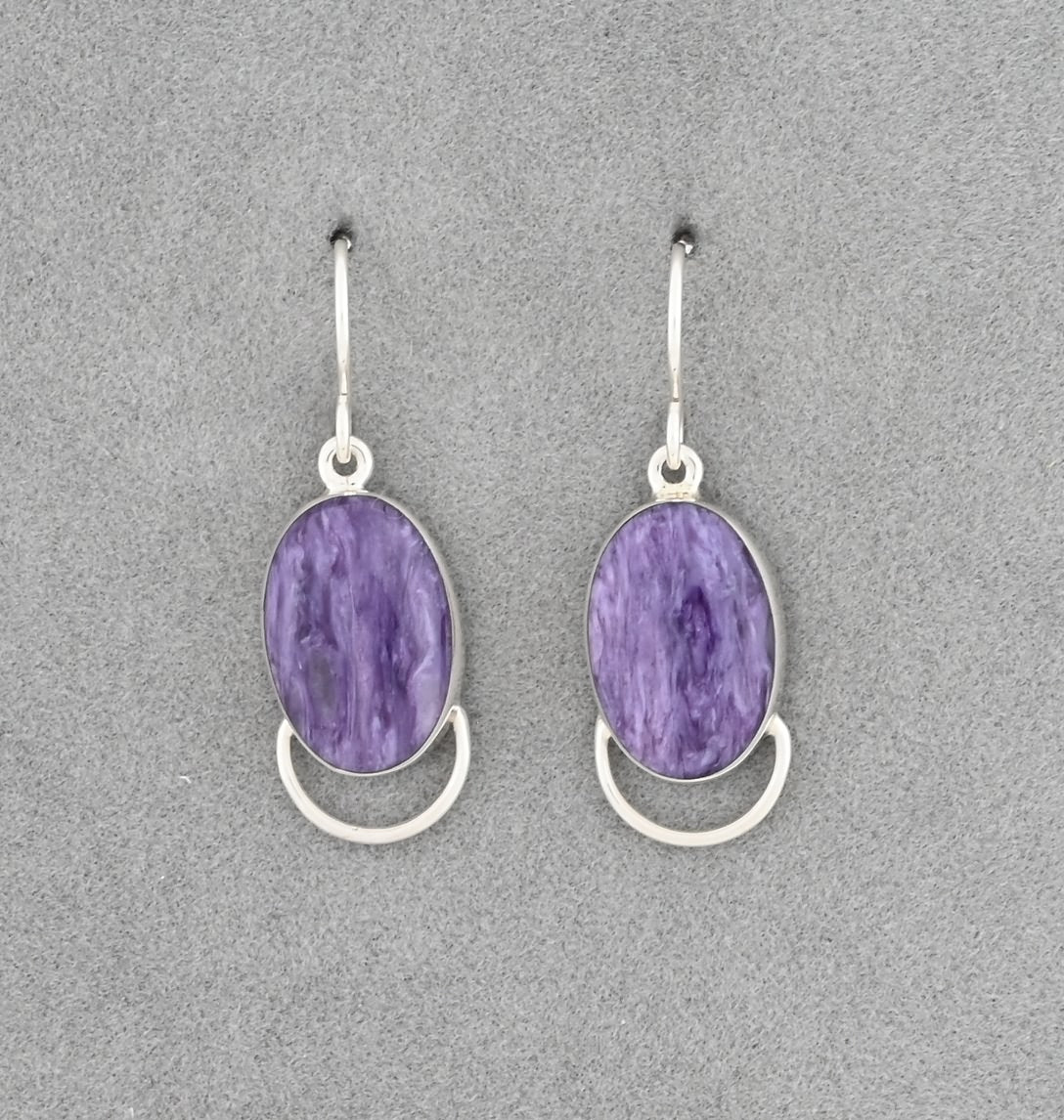 Earrings with Charoite by Cathy Webster