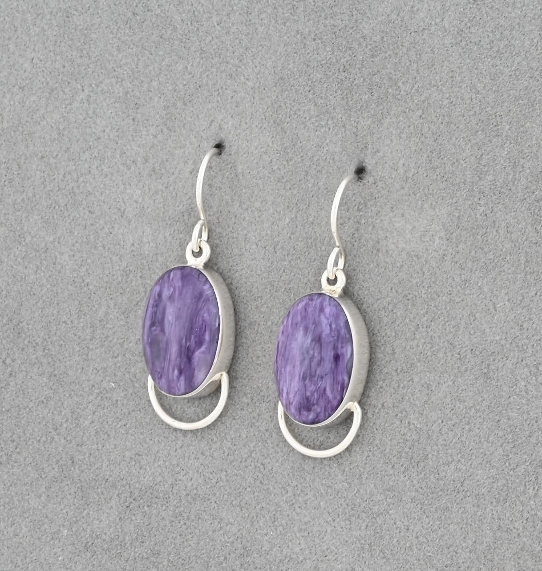 Earrings with Charoite by Cathy Webster