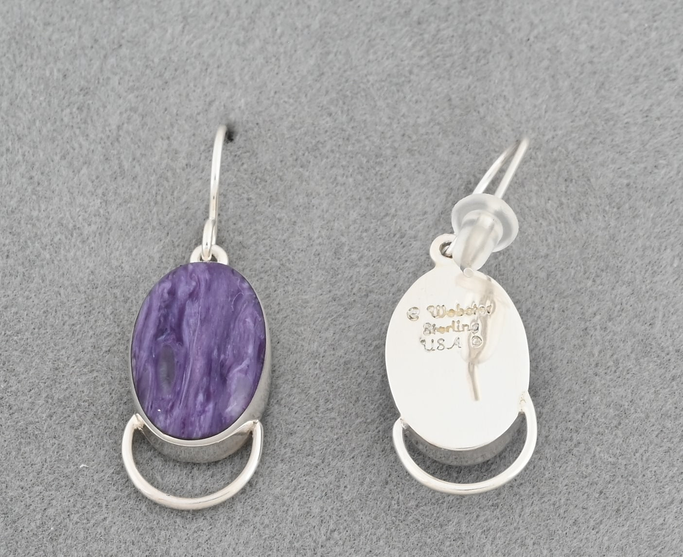 Earrings with Charoite by Cathy Webster