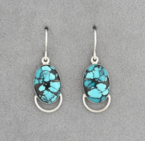 Earrings with Cloud Mountain Polychrome Turquoise by Cathy Webster