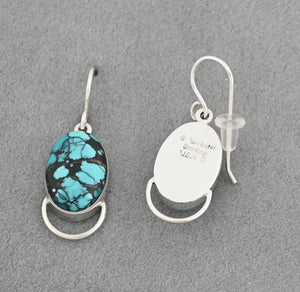 Earrings with Cloud Mountain Polychrome Turquoise by Cathy Webster