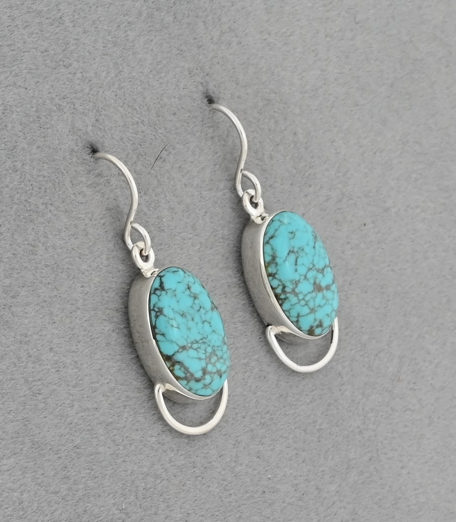 Earrings with #8 Turquoise by Cathy Webster