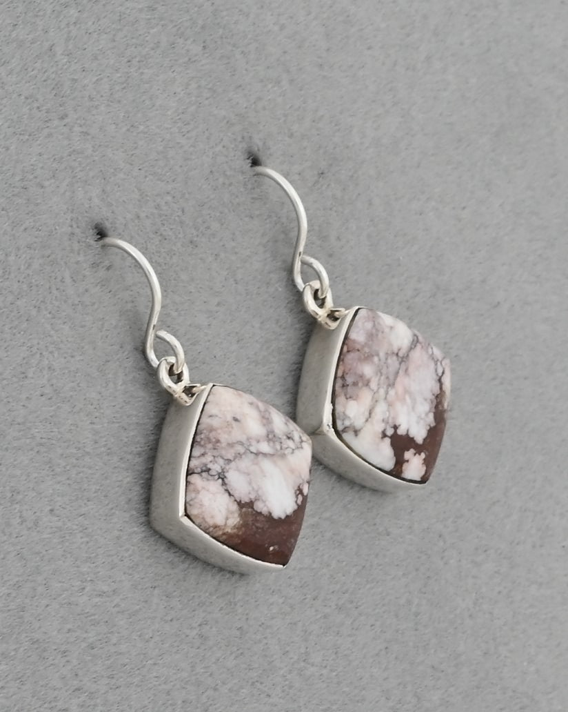 Earrings with Wildhorse Magnesite by Elsie Armstrong