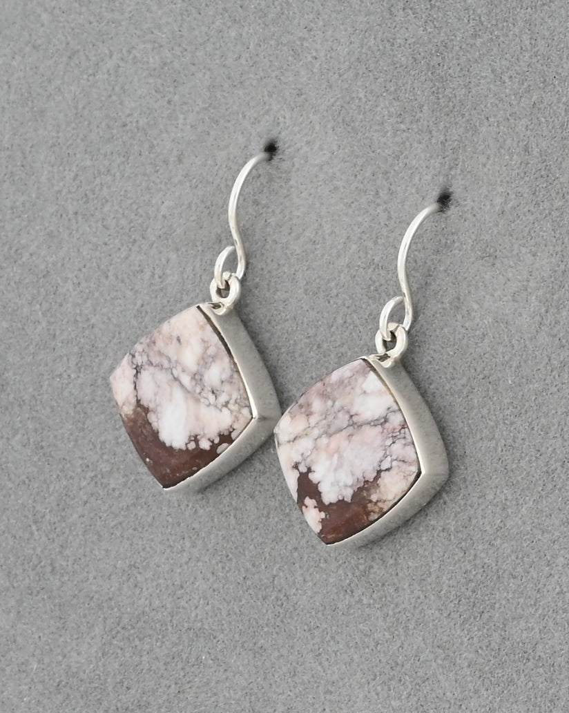 Earrings with Wildhorse Magnesite by Elsie Armstrong