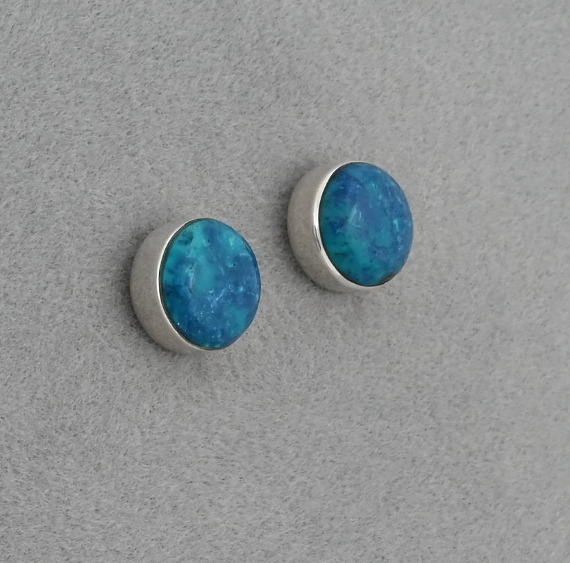 Earrings with Shattuckite by Nikoli Ashley