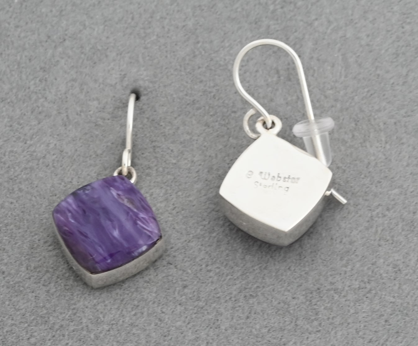 Earrings with Charoite by Cathy Webster