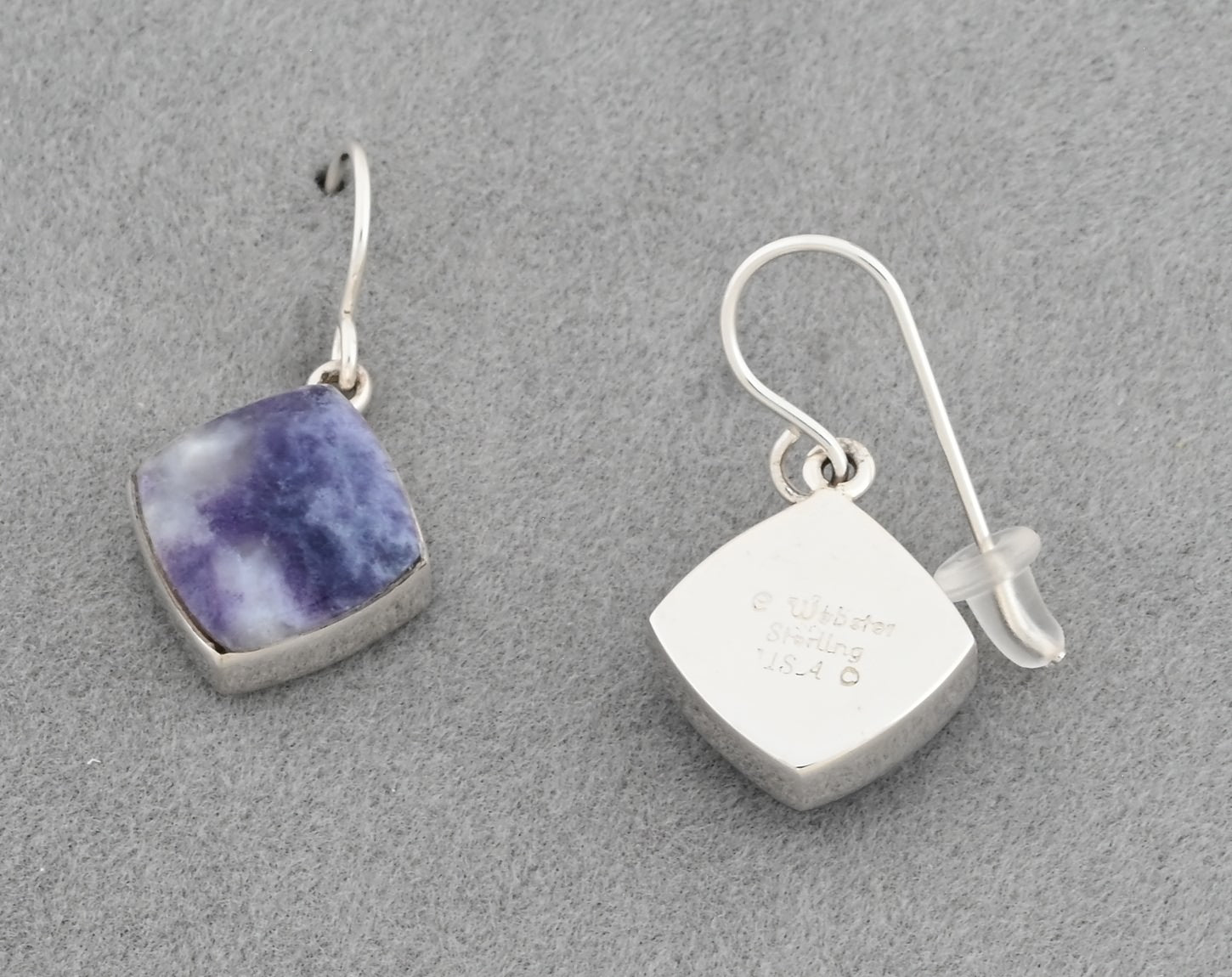 Earrings with Morado Opal by Cathy Webster