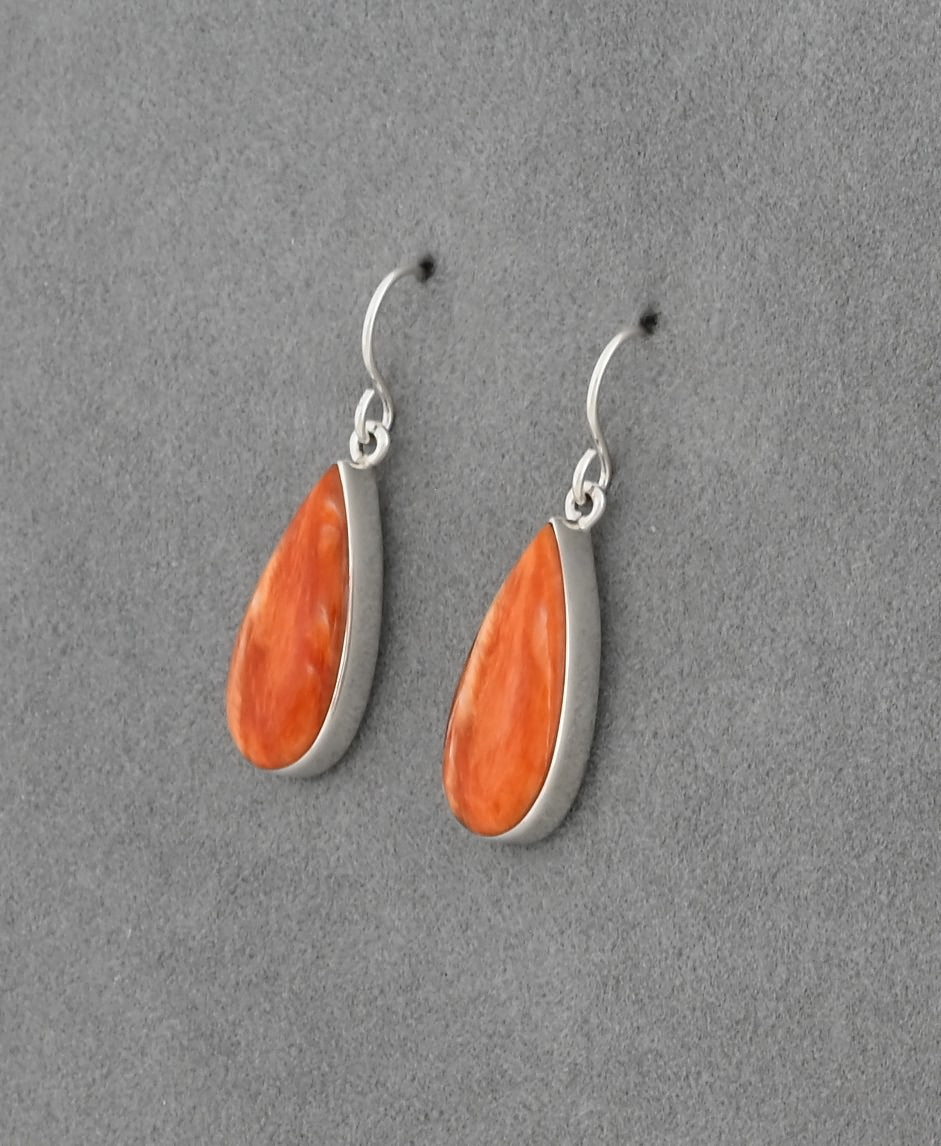 Earrings with Spiny Oyster by Cathy Webster