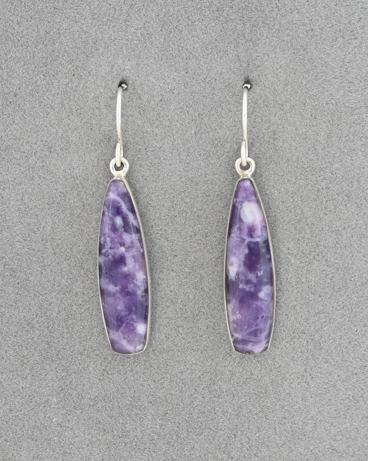 Earrings with Morado Opal by Sheryl Martinez