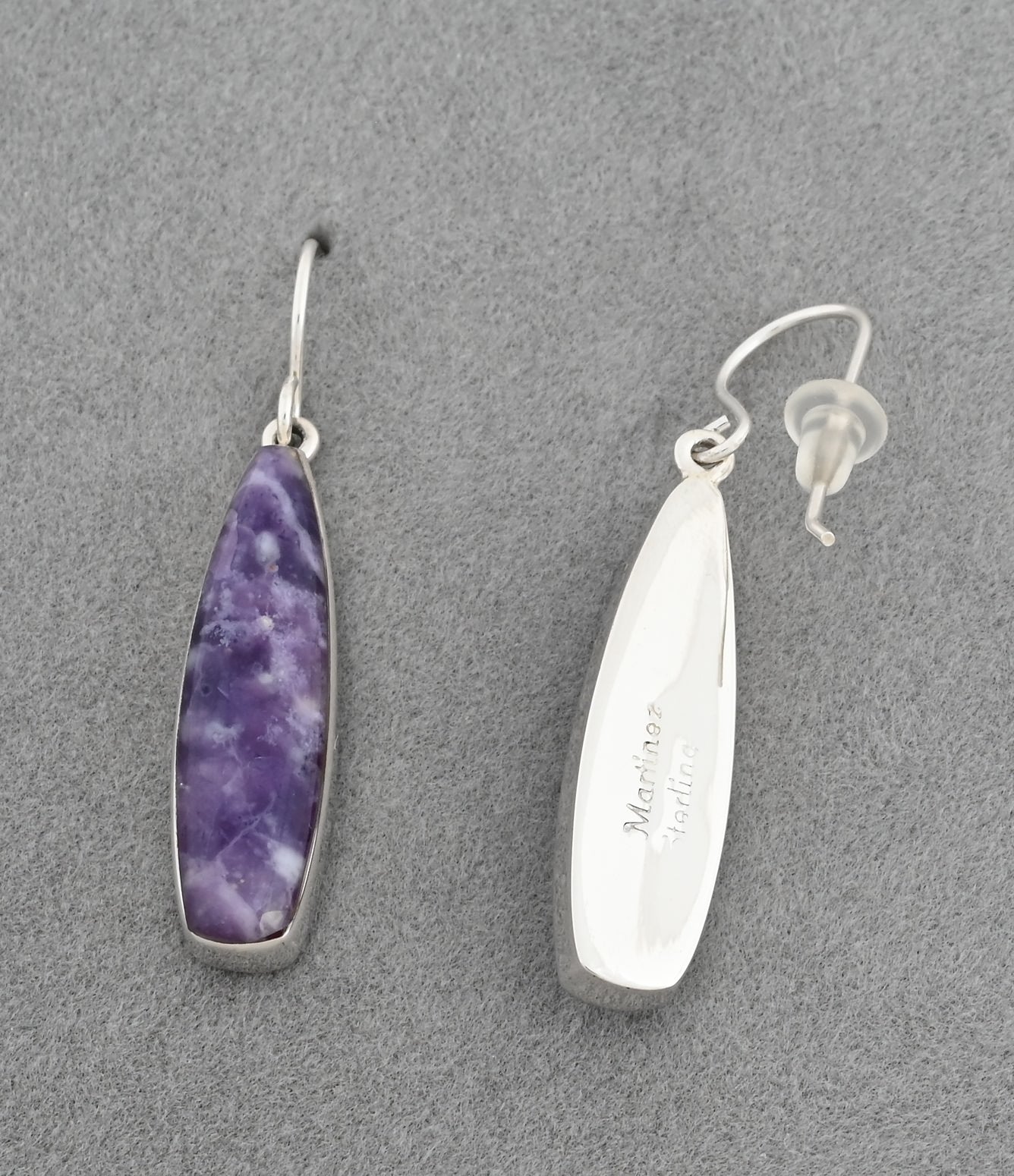 Earrings with Morado Opal by Sheryl Martinez