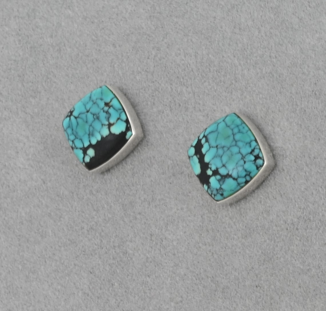 Earrings with Cloud Mountain Turquoise by Elsie Armstrong