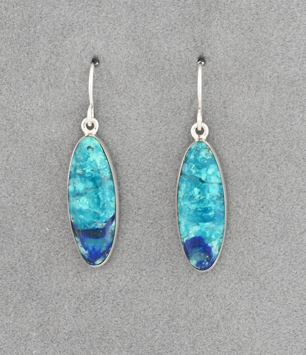 Earrings with Bluebird Azurite by Cathy Webster