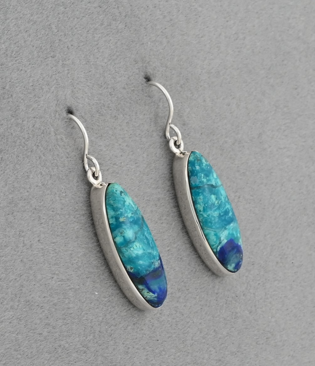 Earrings with Bluebird Azurite by Cathy Webster