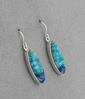 Earrings with Bluebird Azurite by Cathy Webster