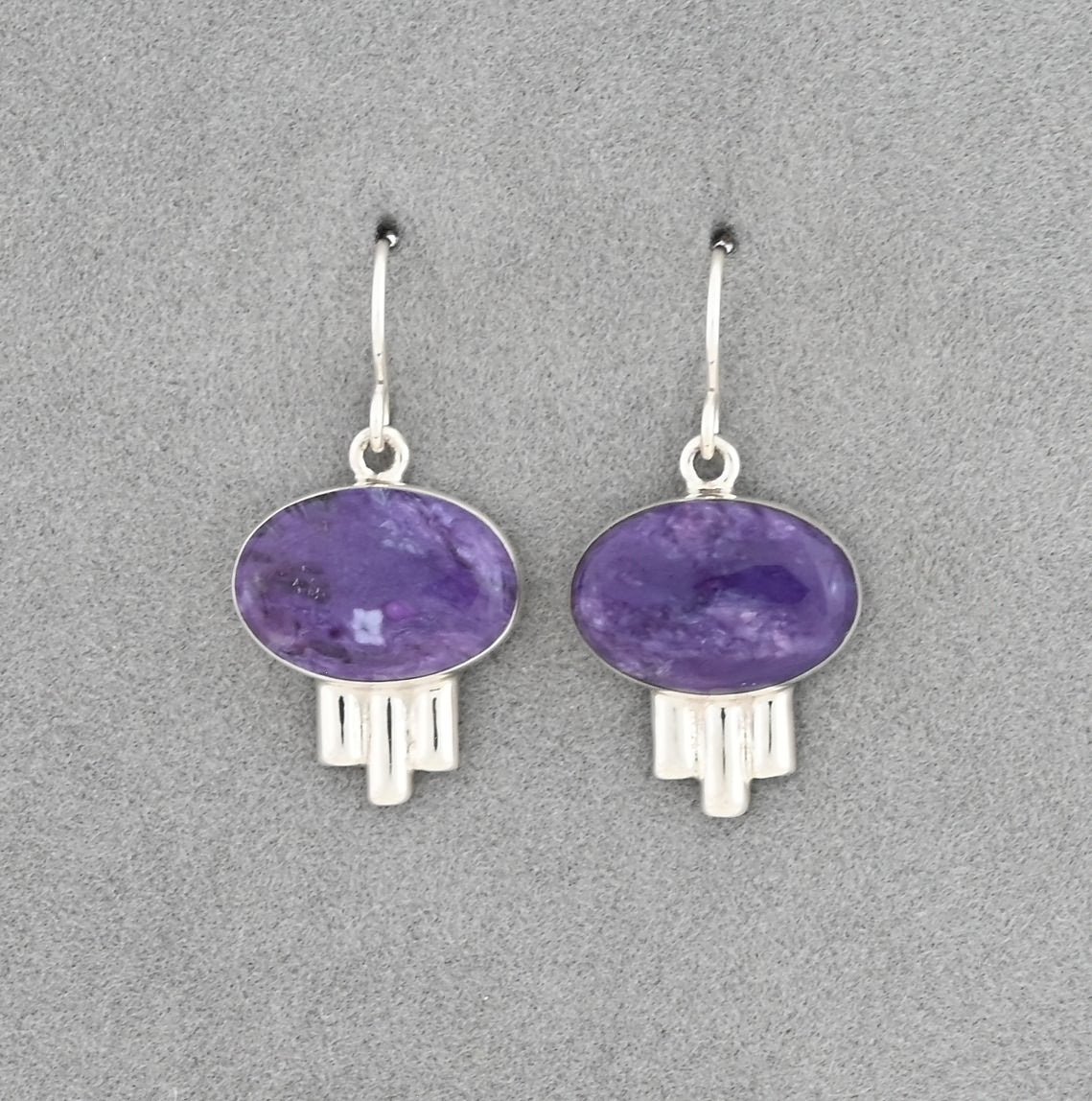 Earrings with Charoite by Cathy Webster