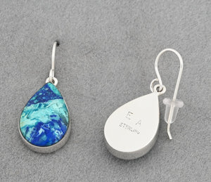 Earrings with Bluebird Azurite by Elsie Armstrong