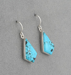 Earrings with "Ithaca Peak" Kingman Turquoise by Sheryl Martinez