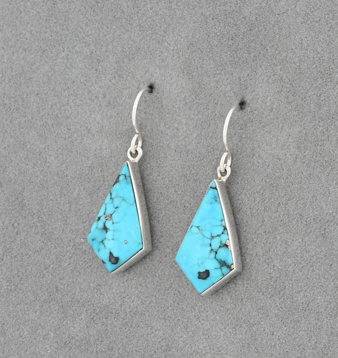 Earrings with "Ithaca Peak" Kingman Turquoise by Sheryl Martinez