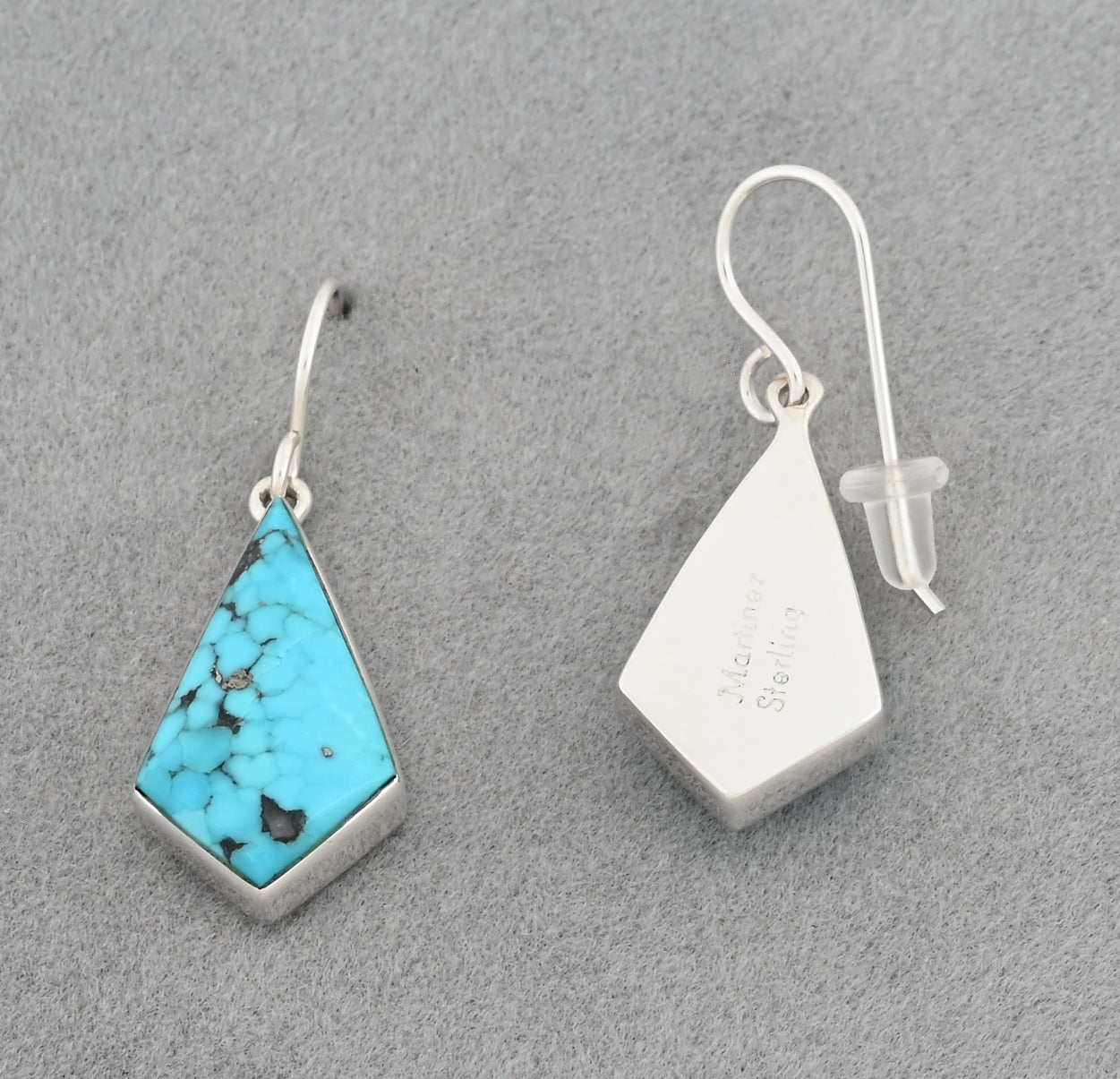 Earrings with "Ithaca Peak" Kingman Turquoise by Sheryl Martinez