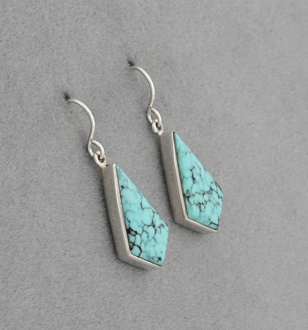 Earrings with Cloud Mountain Turquoise by Sheryl Martinez