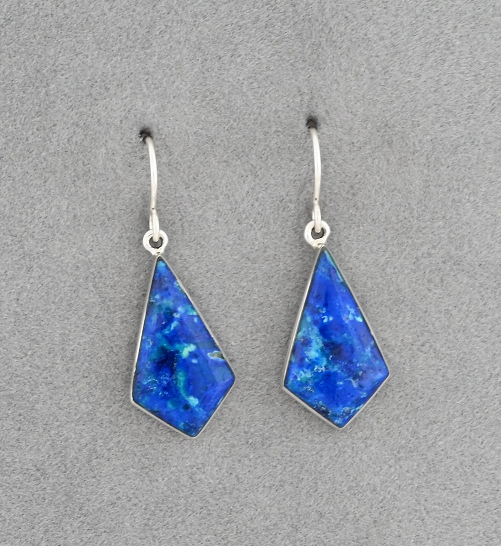 Earrings with Bluebird Azurite by Sheryl Martinezr