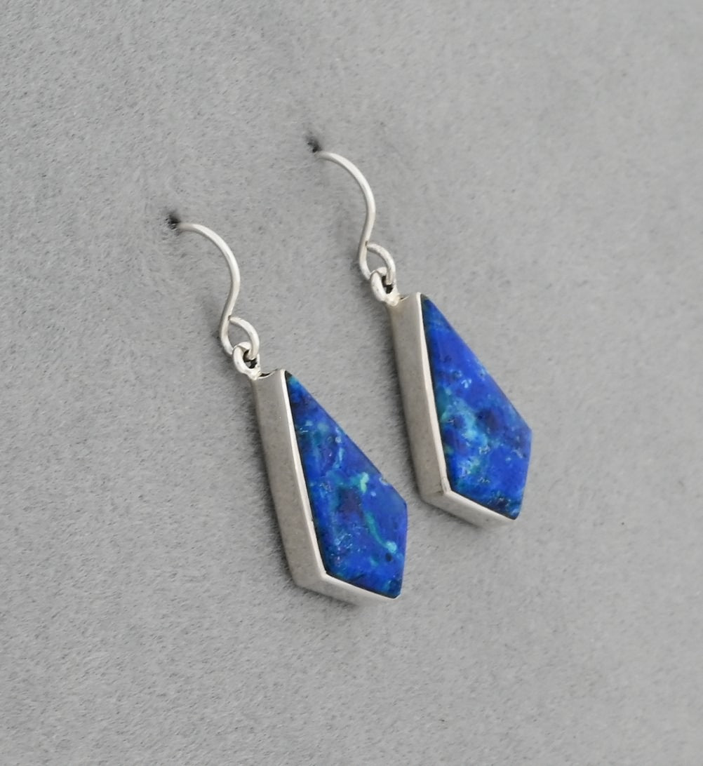 Earrings with Bluebird Azurite by Sheryl Martinezr