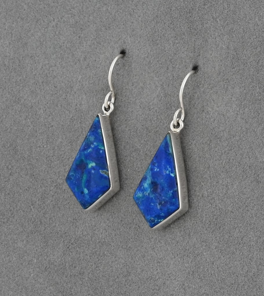 Earrings with Bluebird Azurite by Sheryl Martinezr