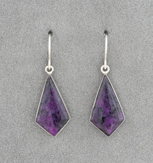 Earrings with Sugilite by Sheryl Martinez