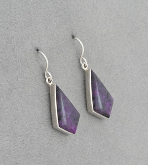 Earrings with Sugilite by Sheryl Martinez