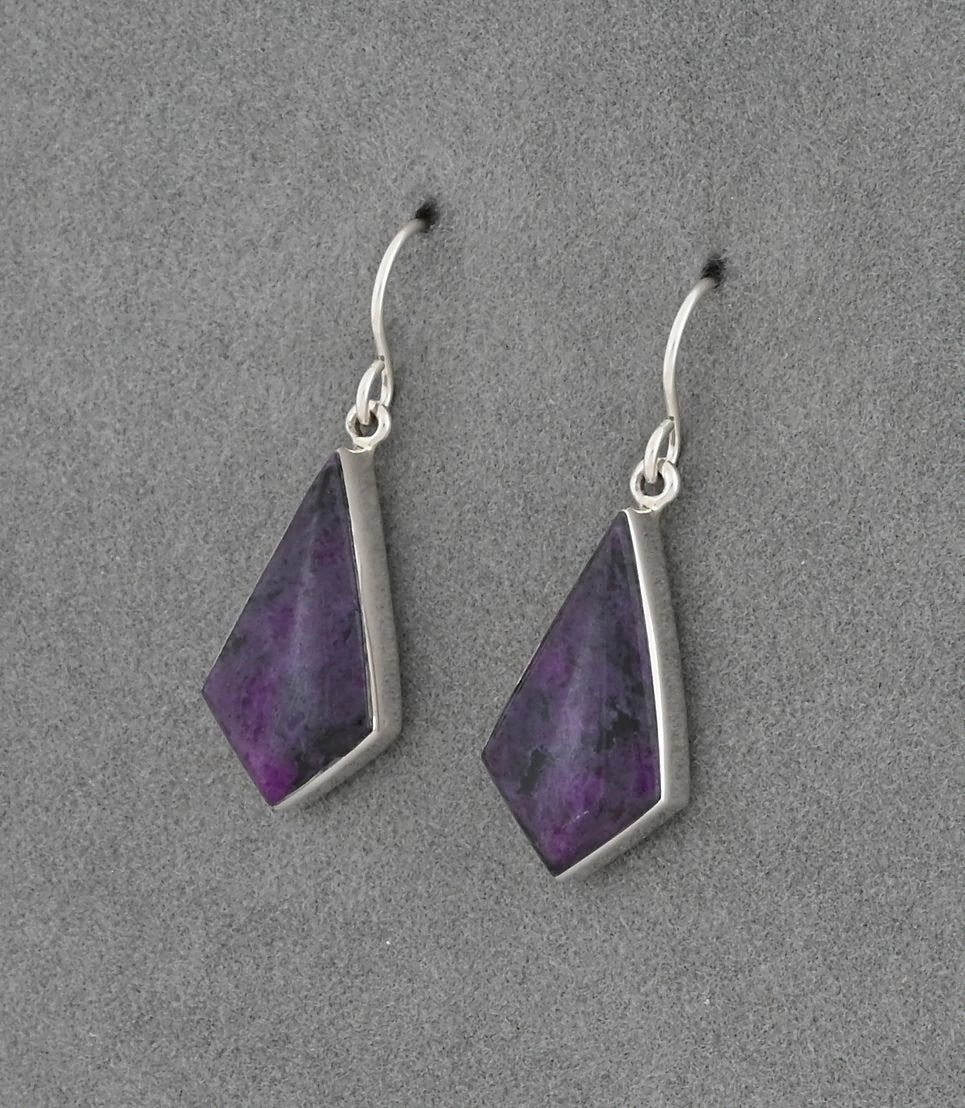 Earrings with Sugilite by Sheryl Martinez