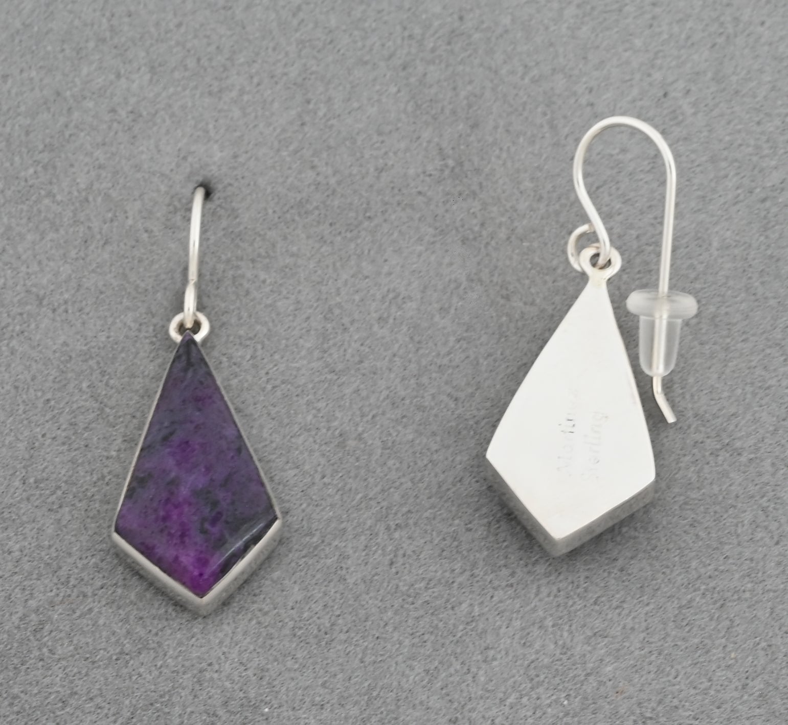 Earrings with Sugilite by Sheryl Martinez