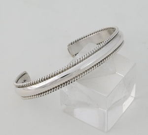 Bracelet, LARGE Cuff with twisted wire trim by Ben Tahe